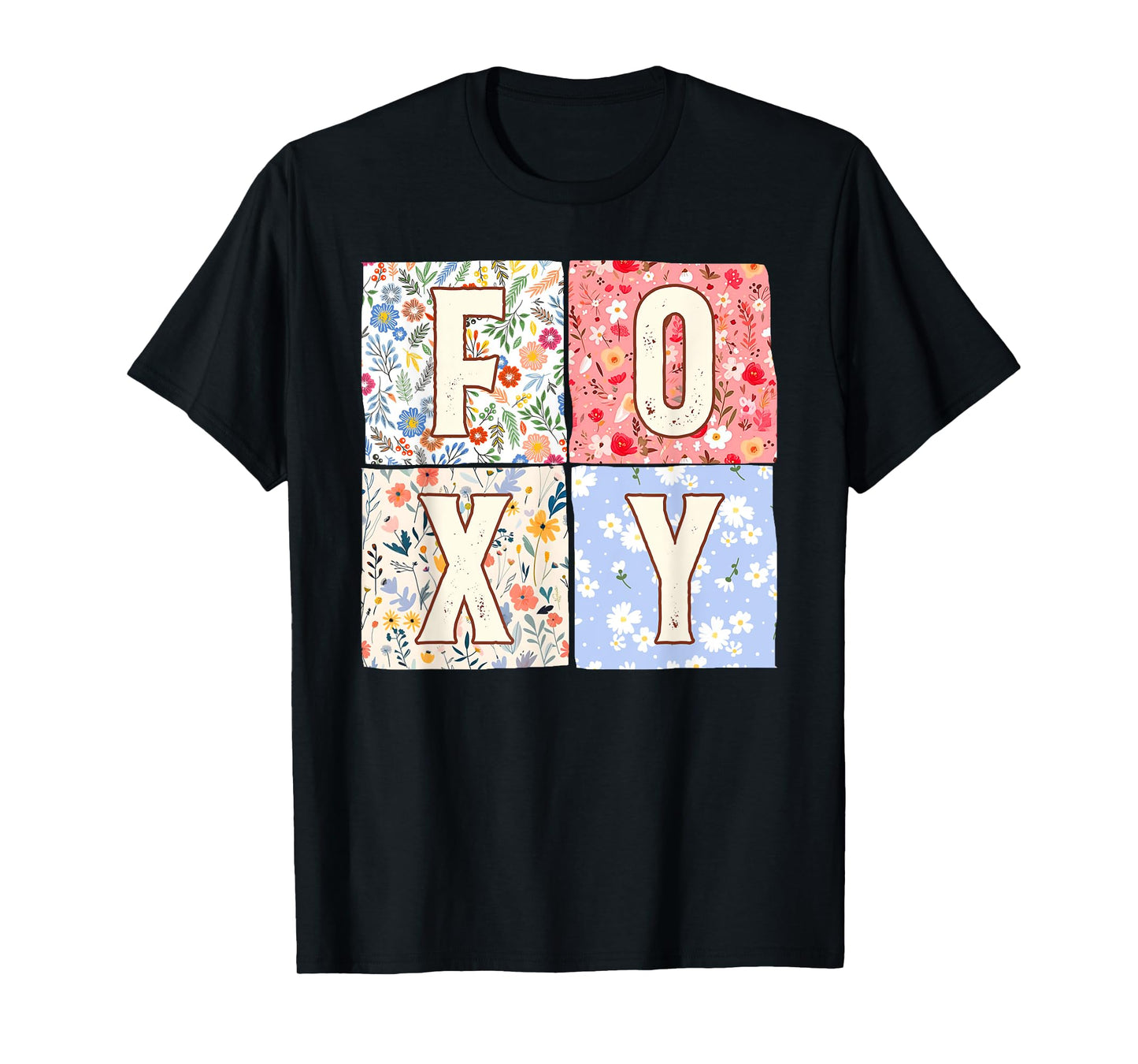 Foxy Grandma Grandmother Mother's Day Boho Floral Flower T-Shirt