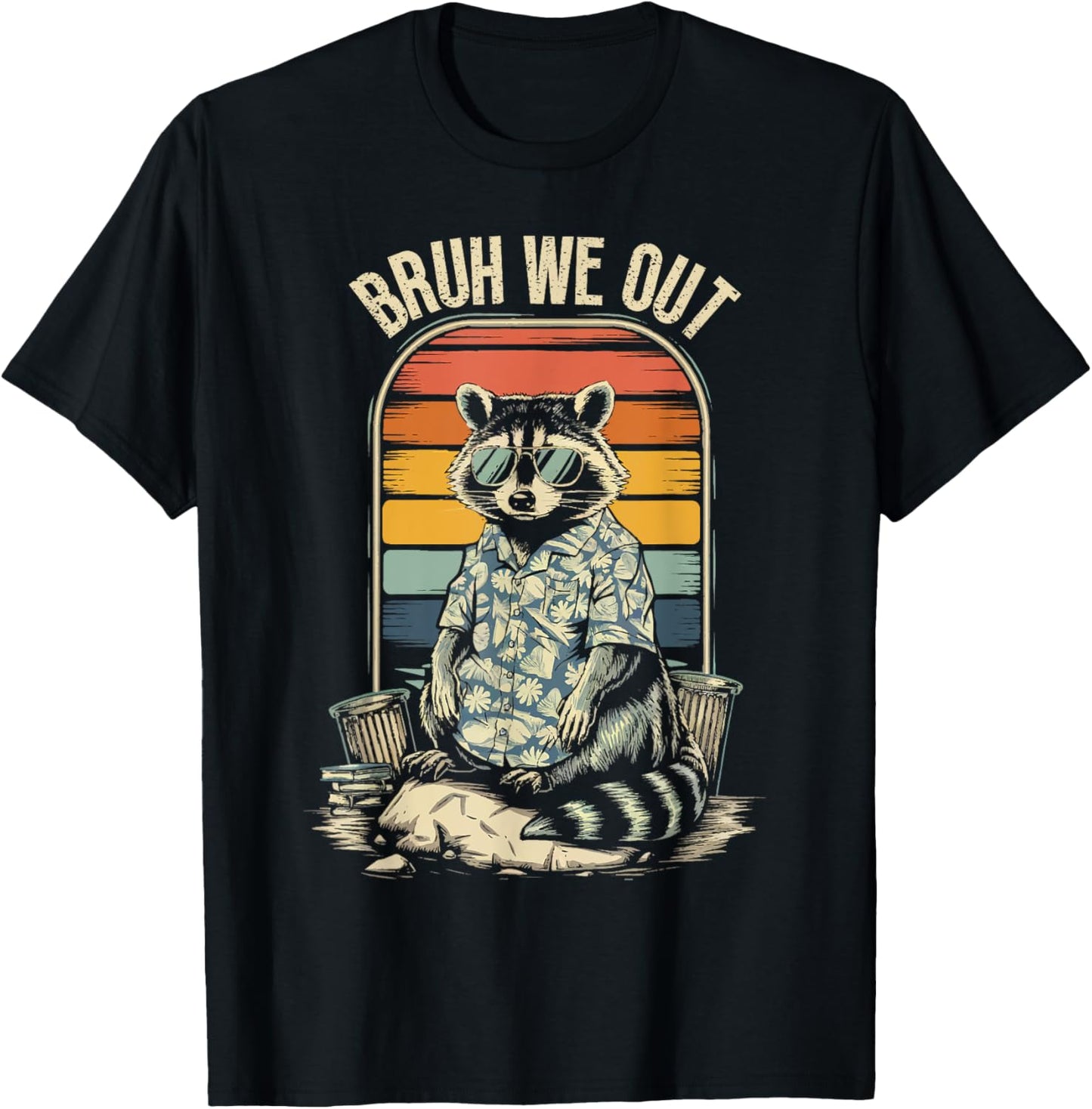 Bruh We Out Last Day Of School Funny Class 2025 Raccoon Boys T-Shirt