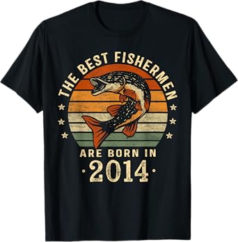 Best Fishermen Are Born In 2014 Birthday Fishing T-Shirt