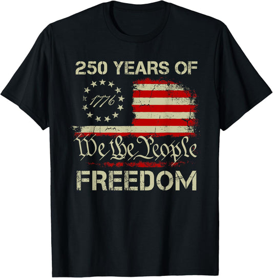 America Semiquincentennial Us Flag 250 Years 4th Of July T-shirt