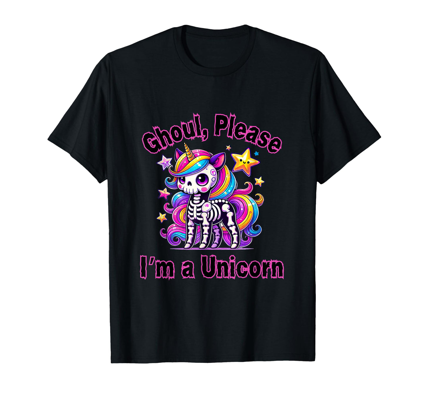Cute Ghoul Please I'm a Unicorn Spooky Glam Halloween T-Shirt