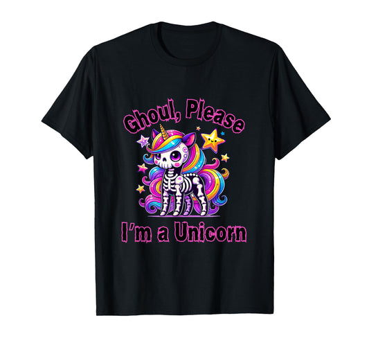 Cute Ghoul Please I'm a Unicorn Spooky Glam Halloween T-Shirt