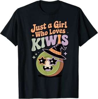 Halloween Just A Girl Who Loves Kiwis Women Girls Kiwi Fruit T-Shirt
