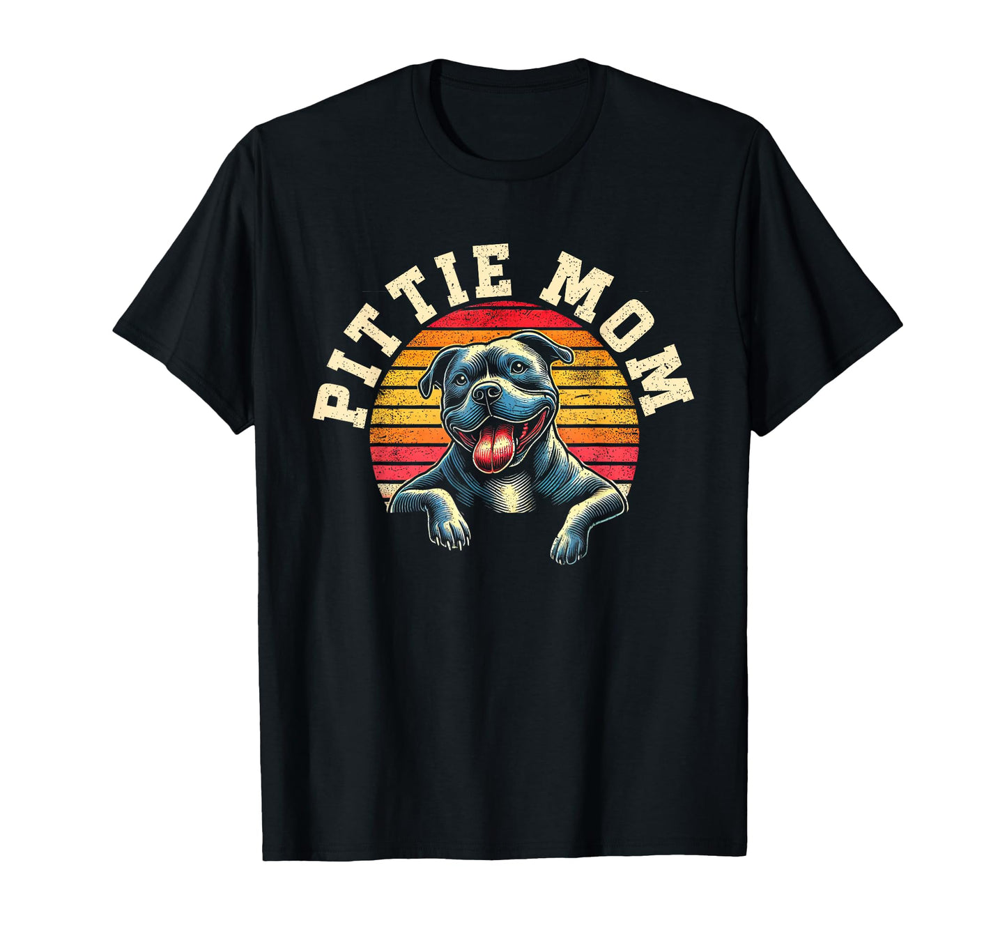 Pittie Mom Retro Dog Lover Pitbull Mama Pitbull Lovers T-Shirt