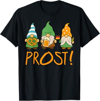 Prost Gnome Lovers Cheerful Oktoberfest Enthusiasts T-Shirt