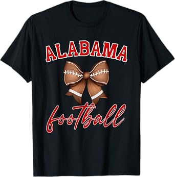 Alabama Football Pretty Coquette Style Bow T-Shirt