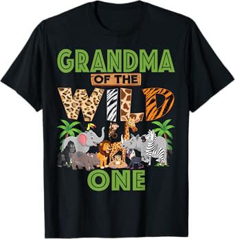 1st Birthday Zoo Safari Jungle Grandma Of The Wild One B-day T-Shirt
