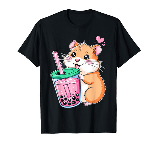 Drink Boba Cute hamster Lover Girls Kids Women hamster T-Shirt