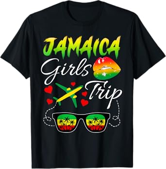Womens Jamaica Girls Trip 2025 Summer Vacation Weekend Funny T-Shirt