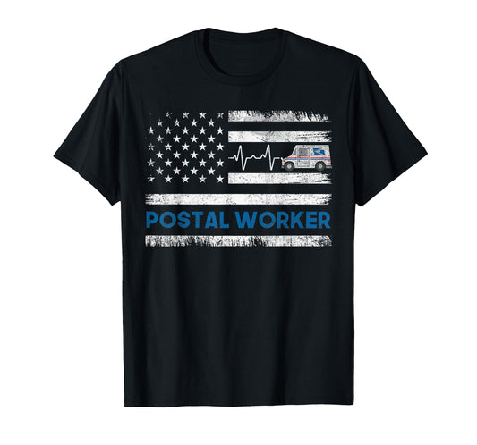 Vintage Postal Worker American Flag US Postal Service T-Shirt