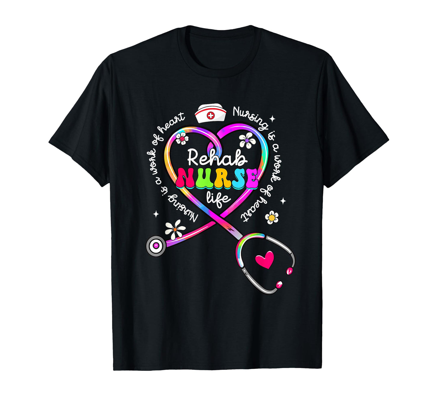 Nursing Is A Work Of Heart Tie Dye Phlebotomy Life Gifts T-Shirt