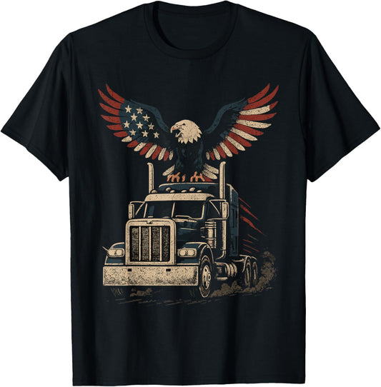 Trucker Patriotic Eagle Shirt – Vintage American Flag USA T-Shirt