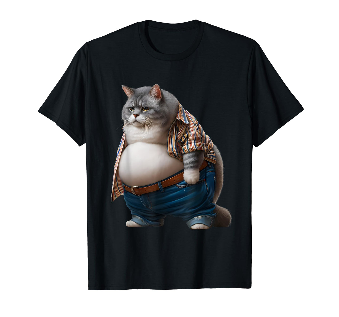 Funny Fat Cat Graphic Fat Kitten Design Chubby Cat Lover T-Shirt