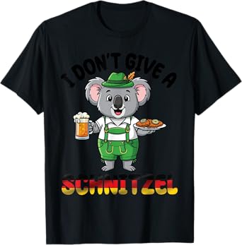 Koala Lederhosen Beer I Don't Give A Schnitzel Oktoberfest T-Shirt