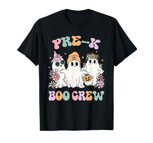 Teacher Boo Crew Pre K Cute Ghost Halloween Costume T-Shirt
