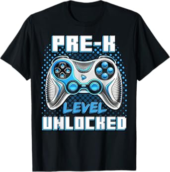 Pre-K Level Unlocked Preschool Gamer Boy First Day Of School T-Shirt