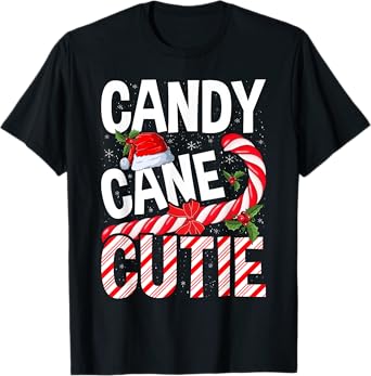 Candy Cane Cutie Christmas Xmas Women Girls Kids Toddler T-Shirt