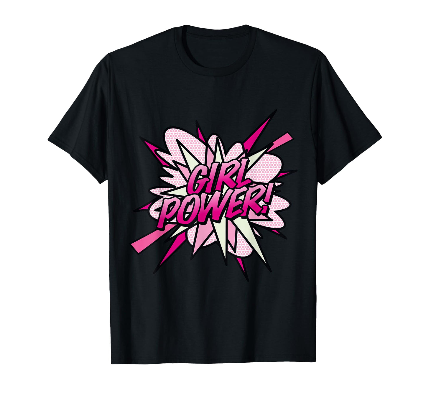 GIRL POWER Pink Comic Book Pop Art Fun Superhero Design T-Shirt