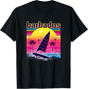 Barbados Retro 80s Style Souvenir Beach T-Shirt