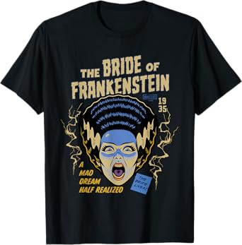Universal Monsters Bride Vintage Halloween Mask T-Shirt