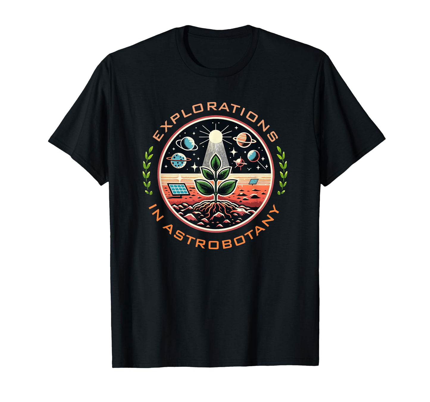 Explorations in Astrobotany Space Science Emblem Design T-Shirt