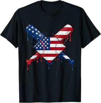 Baseball Drip For Boys Ice Cream Drip Youth Boys Baseball T-Shirt