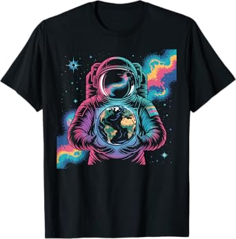 Astronaut Planet Earth Outer Space Galaxy Universe Science T-Shirt