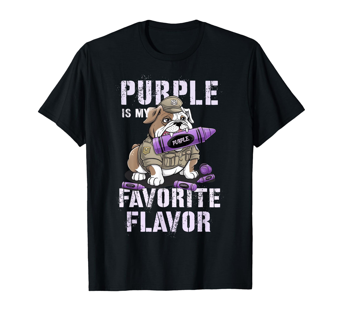Cute Purple Up Military Kids Crayon MY FAVORITE FLAVOR Grunt T-Shirt