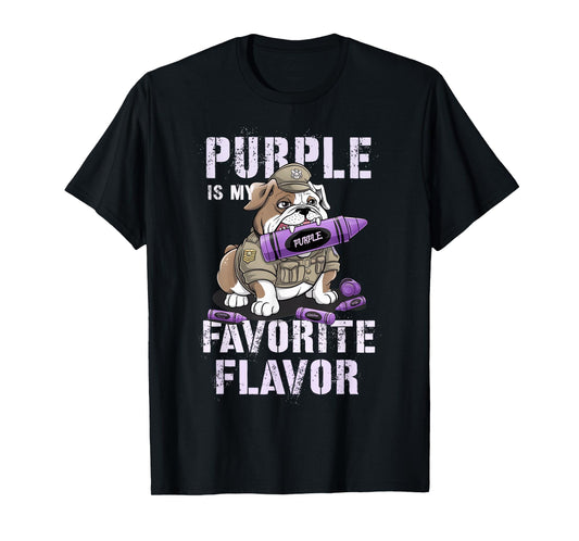 Cute Purple Up Military Kids Crayon MY FAVORITE FLAVOR Grunt T-Shirt