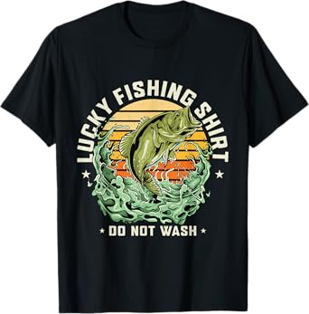 Lucky Fishing Shirt Do Not Wash Vintage Fishing Lover Gag T-Shirt