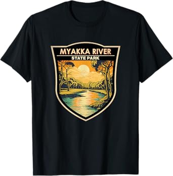 Myakka River State Park Florida Sunset Badge Vintage T-Shirt