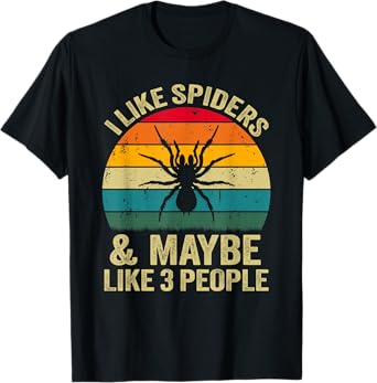 I Like Spiders And Maybe Like 3 People, Funny Spider Retro T-Shirt