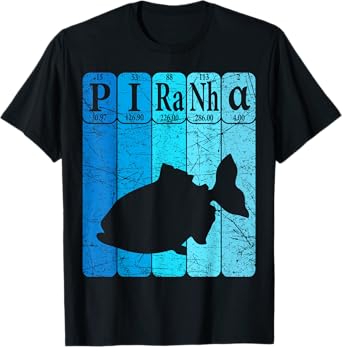 Piranha Periodic Table Elements Piranha Fish Retro T-Shirt