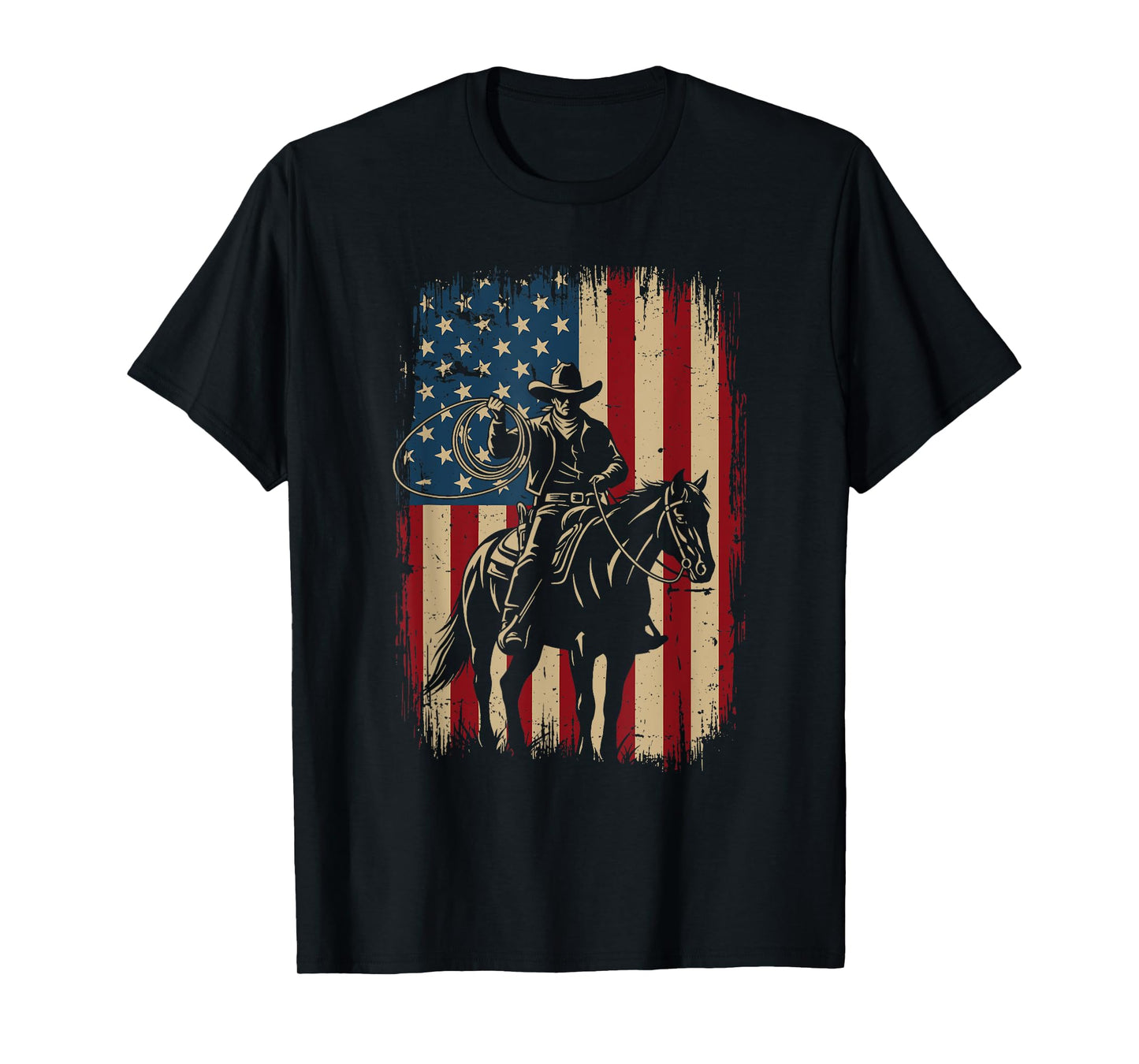Patriotic Cowboy - Country Western Cowpoke Rancher T-Shirt