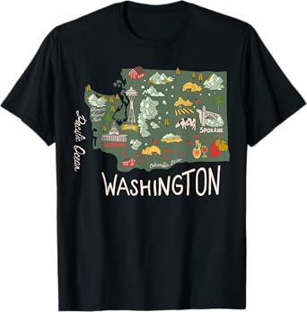 Vintage Washington Evergreen State Seattle Pacific Northwest T-Shirt