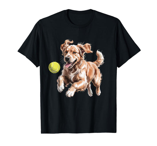 Golden Retriever Chasing A Ball Puppy Golden Retriever Owner T-Shirt