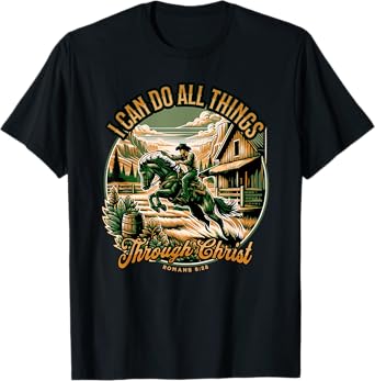 Cowboy Bible Scripture Verse Western Jesus For Mens Faith T-Shirt