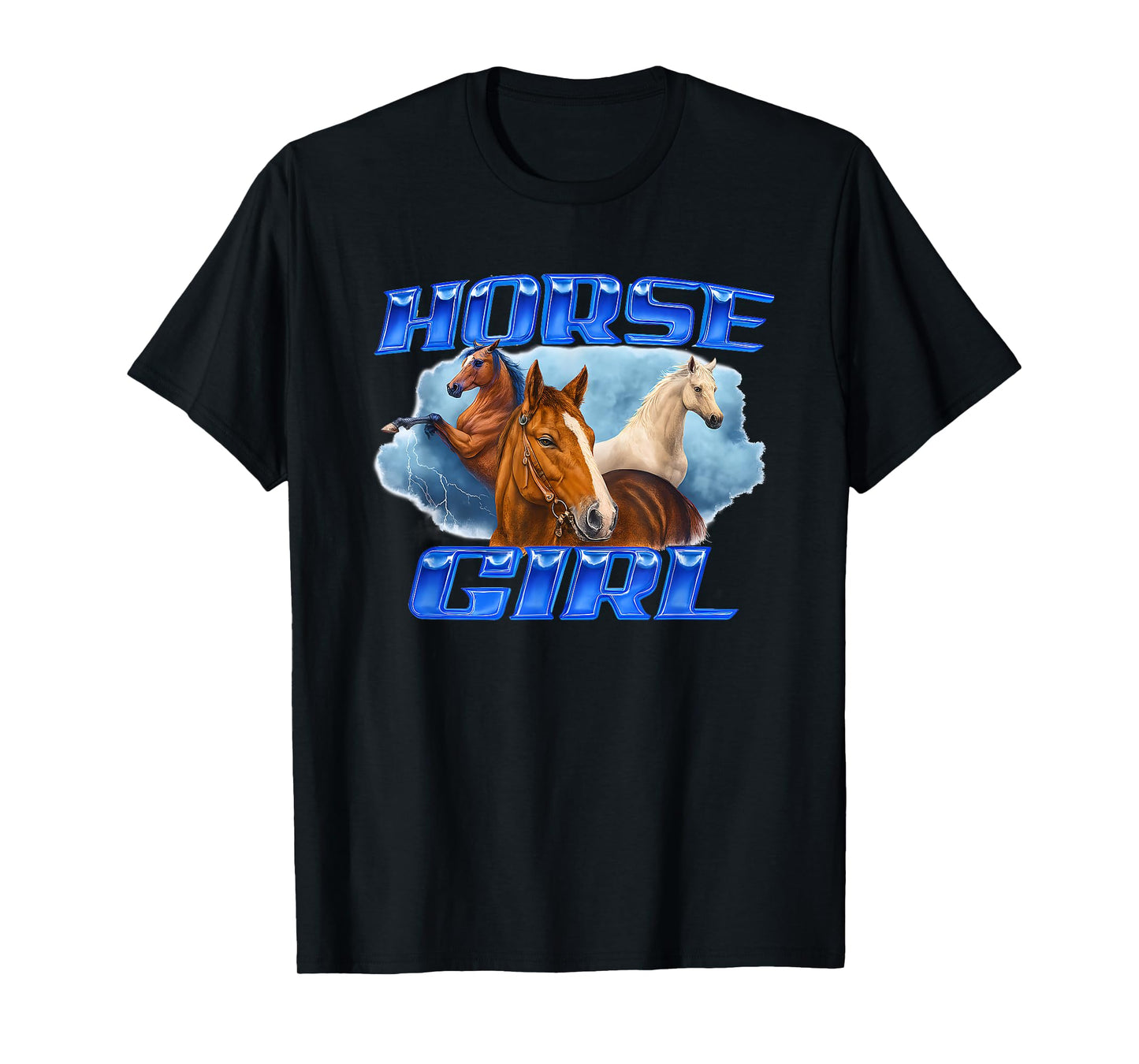 Horse Girl Lightning Funny for Men Women T-Shirt