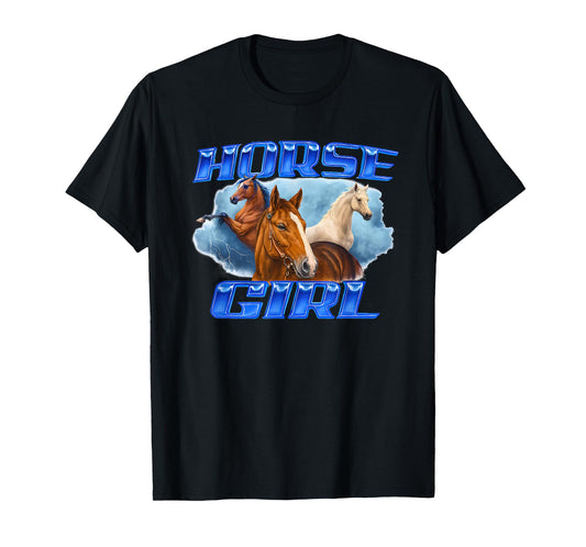 Horse Girl Lightning Funny for Men Women T-Shirt
