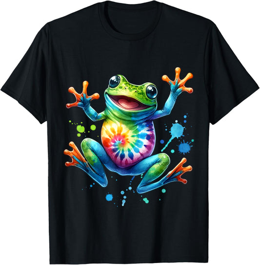 Cool Peace Frog Tie Dye T-Shirt For Boys And Girls T-Shirt