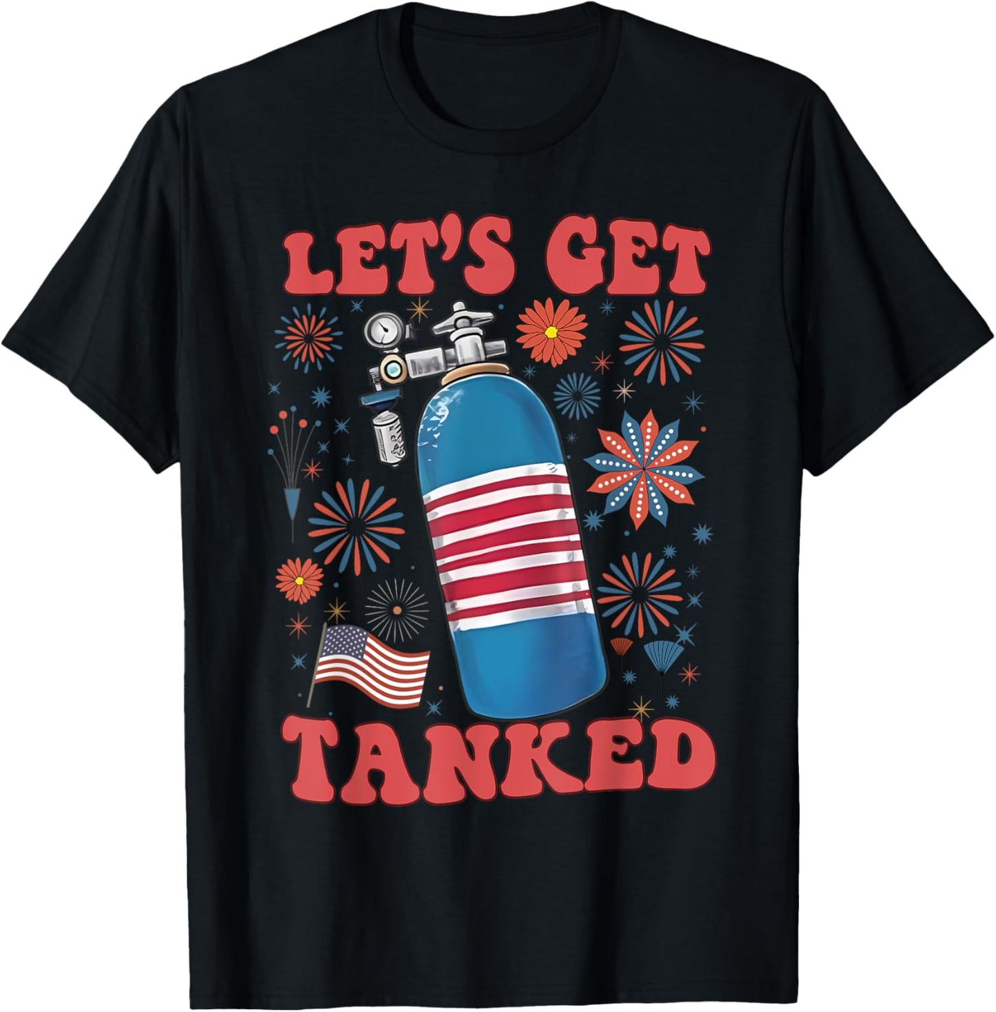 Get Tanked July 4th Respiratory Therapist RT RRT Respiratory T-Shirt