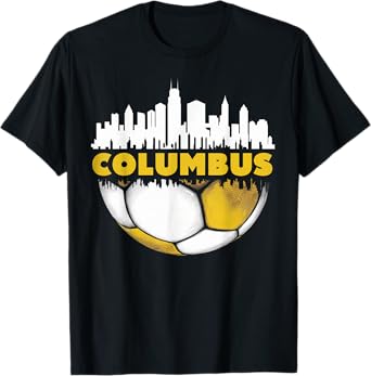 Columbus Soccer City Skyline - Gifts For Soccer Lover & Fan T-Shirt