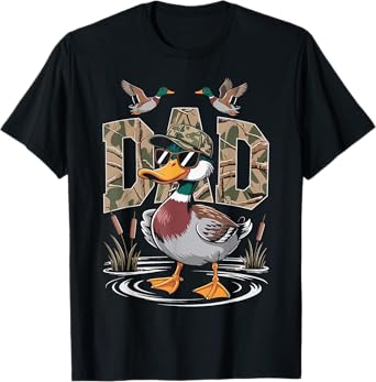 Dad Duck Hunting Mallard Camouflage Duck Hunter Father's Day T-Shirt