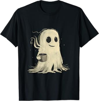 Spooky Ghost Costume Coffee Funny Halloween Costume T-Shirt