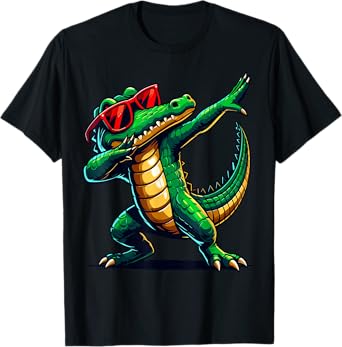 Dabbing Crocodile with Sunglasses Alligator Animal T-Shirt