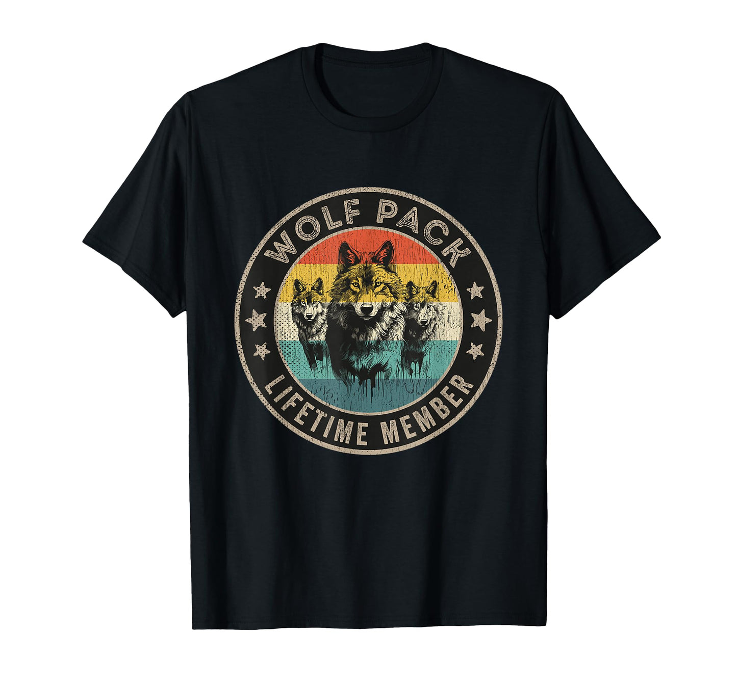 Wolf Pack Men Three Wolves Women Kids Lifetime Member T-Shirt