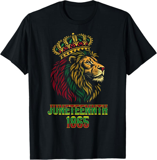 Juneteenth Lion Black African June 19th Men Women Kids T-Shirt