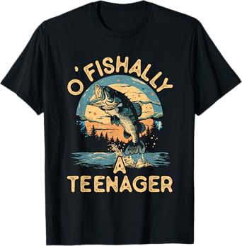 O'Fishally a Teenager Funny Fishing Teens Boys Girls Kids T-Shirt