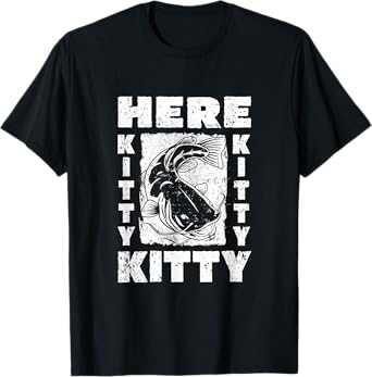 Flathead Catfish Fishing Catfish Hunter Here Kitty Kitty Pun T-Shirt