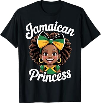 Jamaican Princess Jamaica Girls Kids Toddler Melanin Jamaica T-Shirt